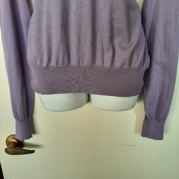 Polo Ralph Lauren Women's Cottton Cashmere Purple V-Neck Sweater Medium - Picture 4 of 5